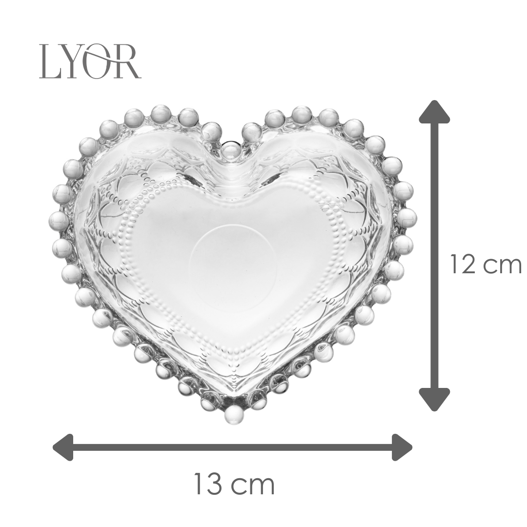 Bowl Coração Balls 13cm x 12cm x 5cm Cristal - Lyor