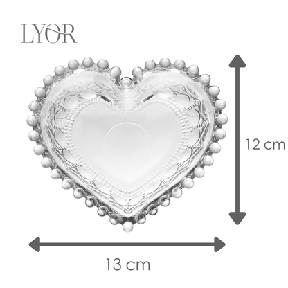 Bowl Coração Balls 13cm x 12cm x 5cm Cristal - Lyor