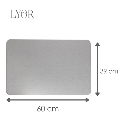 Tapete para Banheiro Stone 60cm x 39cm Cinza Pedra Diatomita - Lyor