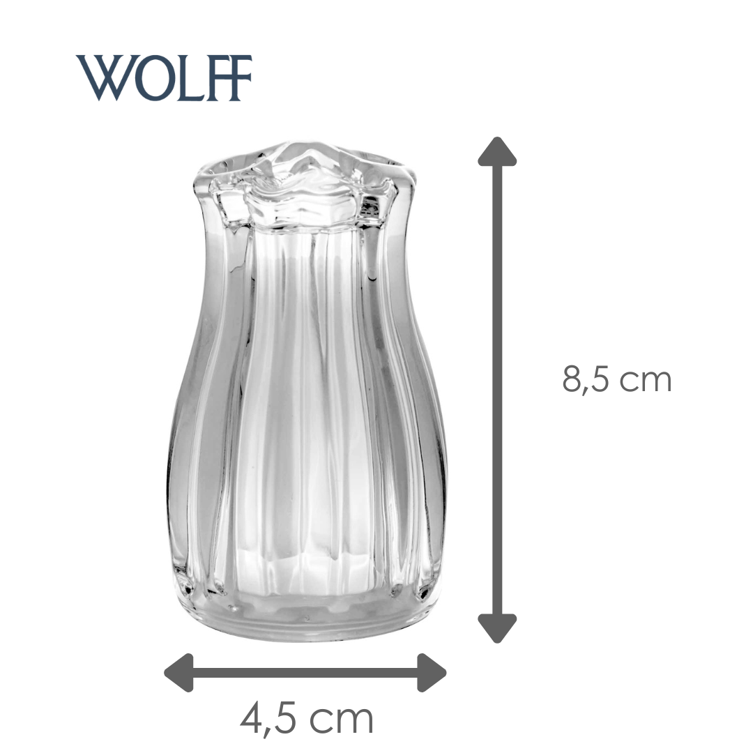 Conjunto 2 Peças Saleiro e Pimenteiro com Tampa de Plástico Pétala Cristal - Wolff