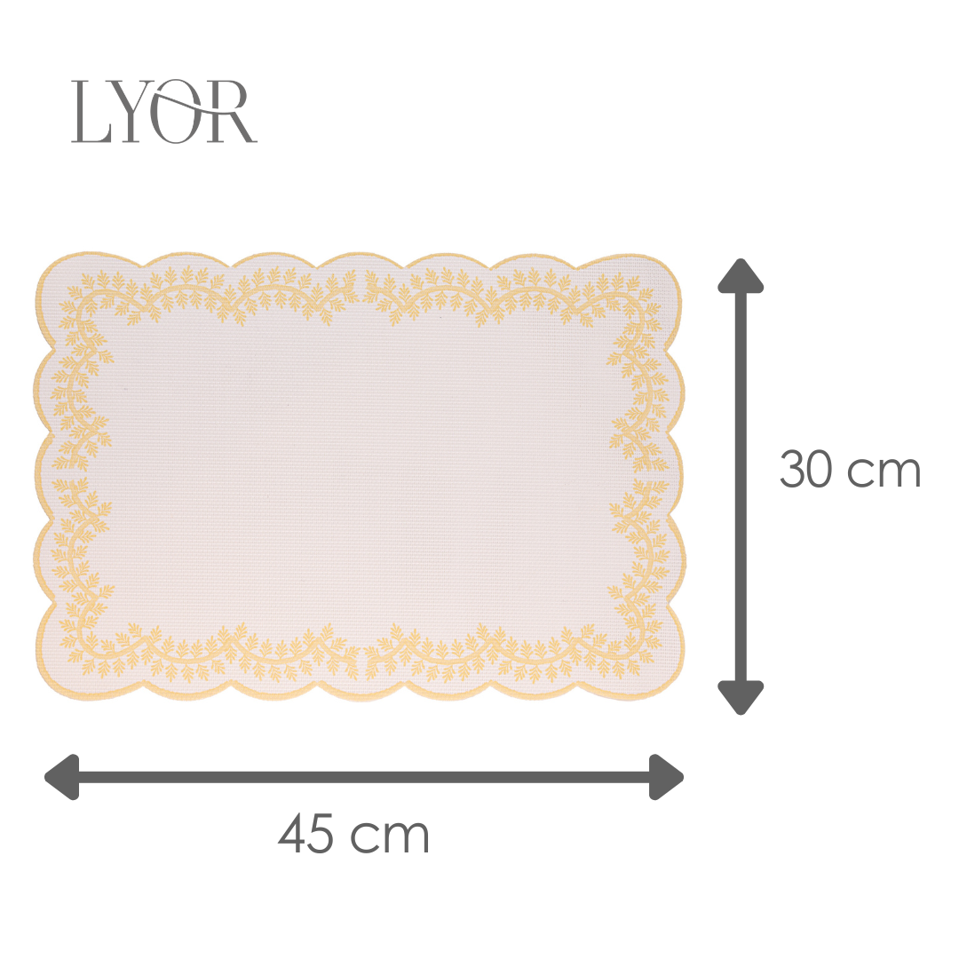 Lugar Americano Sereno 45cm x 30cm Amarelo PVC - Wolff