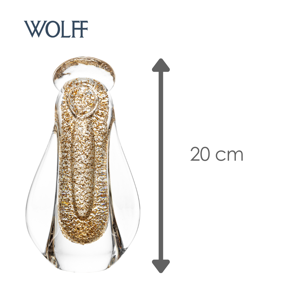 Figura Decorativa Nossa Senhora 12cm x 7cm x 21cm Transparente e Dourado Vidro - Wolff