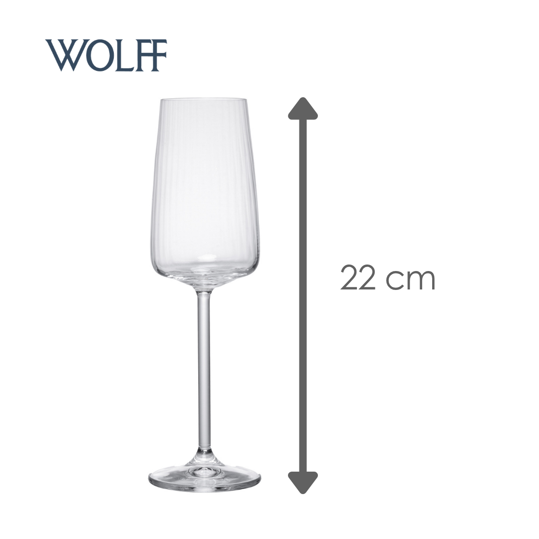 Jogo 6 Taças de Champagne Alex Optic 210ml Cristal Ecológico Bohemia - Wolff