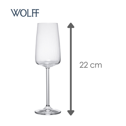 Jogo 6 Taças de Champagne Alex Optic 210ml Cristal Ecológico Bohemia - Wolff