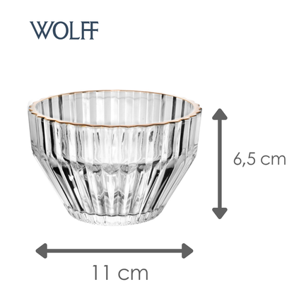 Bowl com Fio de Ouro Império 11cm x 11cm x 6,5cm Cristal - Wolff