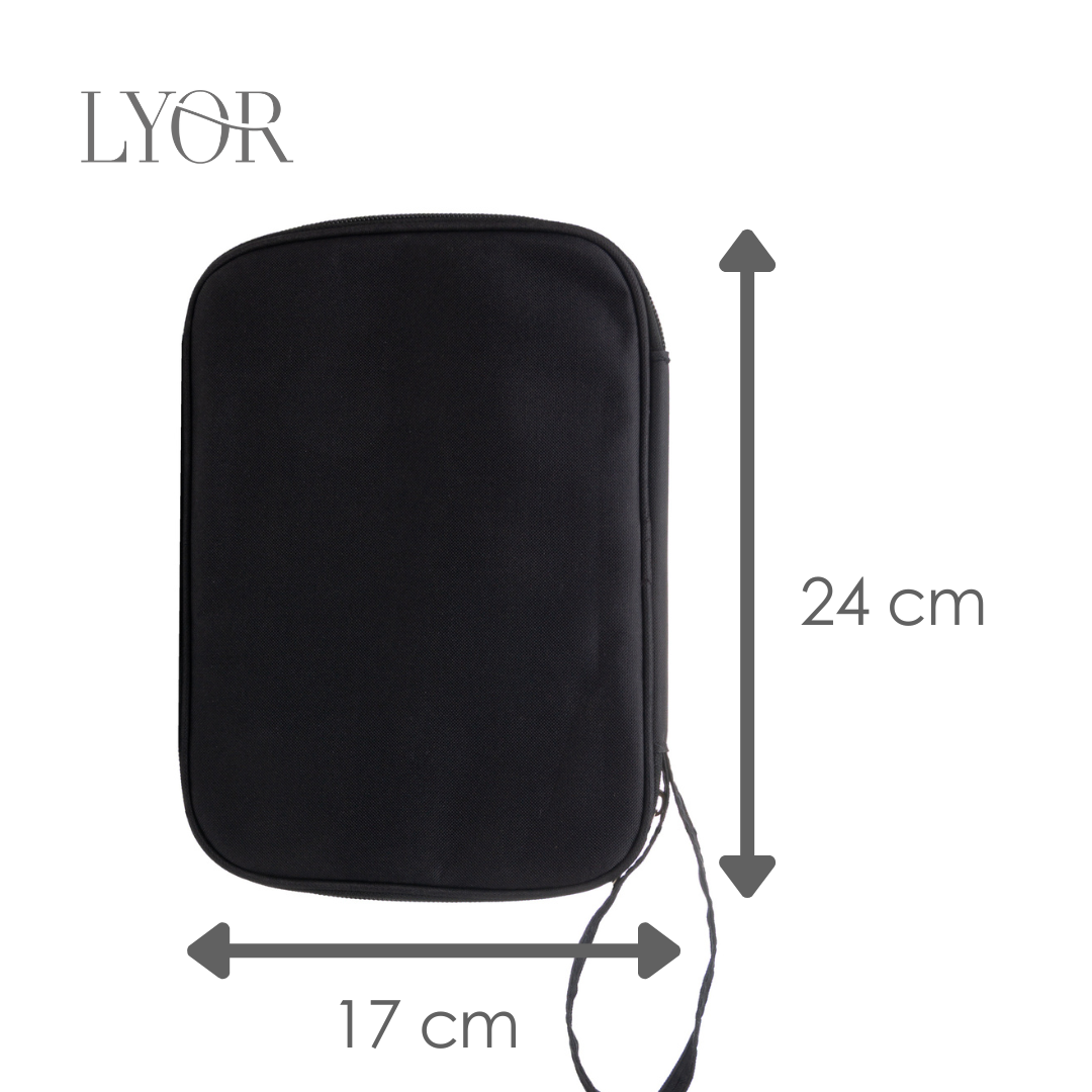 Organizador de Cabo 24cm x 3cm x 17cm Preto Poliéster - Lyor