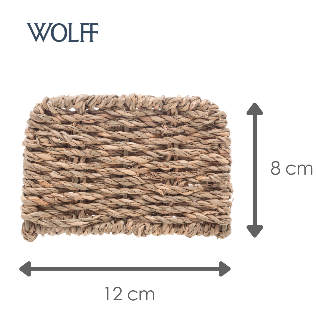 Porta Guardanapos de Sisal 12cm x 6,5cm x 8cm - Wolff