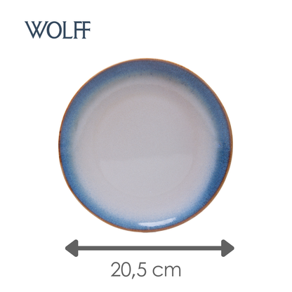 Prato para Sobremesa Amazônia 20,5cm Azul Cerâmica - Wolff
