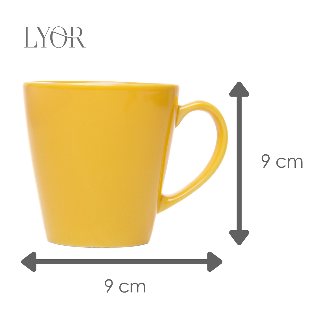 Caneca Siciliano 300ml Amarela Cerâmica - Lyor