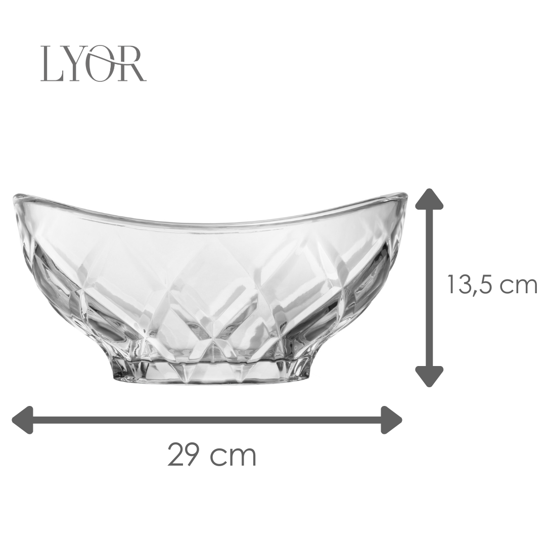 Centro de Mesa Deli Diamond 28cm x 15cm x 13,5cm Cristal - Lyor