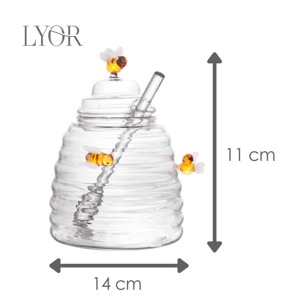 Meleira de Vidro Borossilicato com Pegador Lovely Bee 500ml Lyor