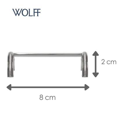 Conjunto 6 Dencansos para Talheres Lorena 8cm x 4cm x 2cm Prateado Zamac - Wolff