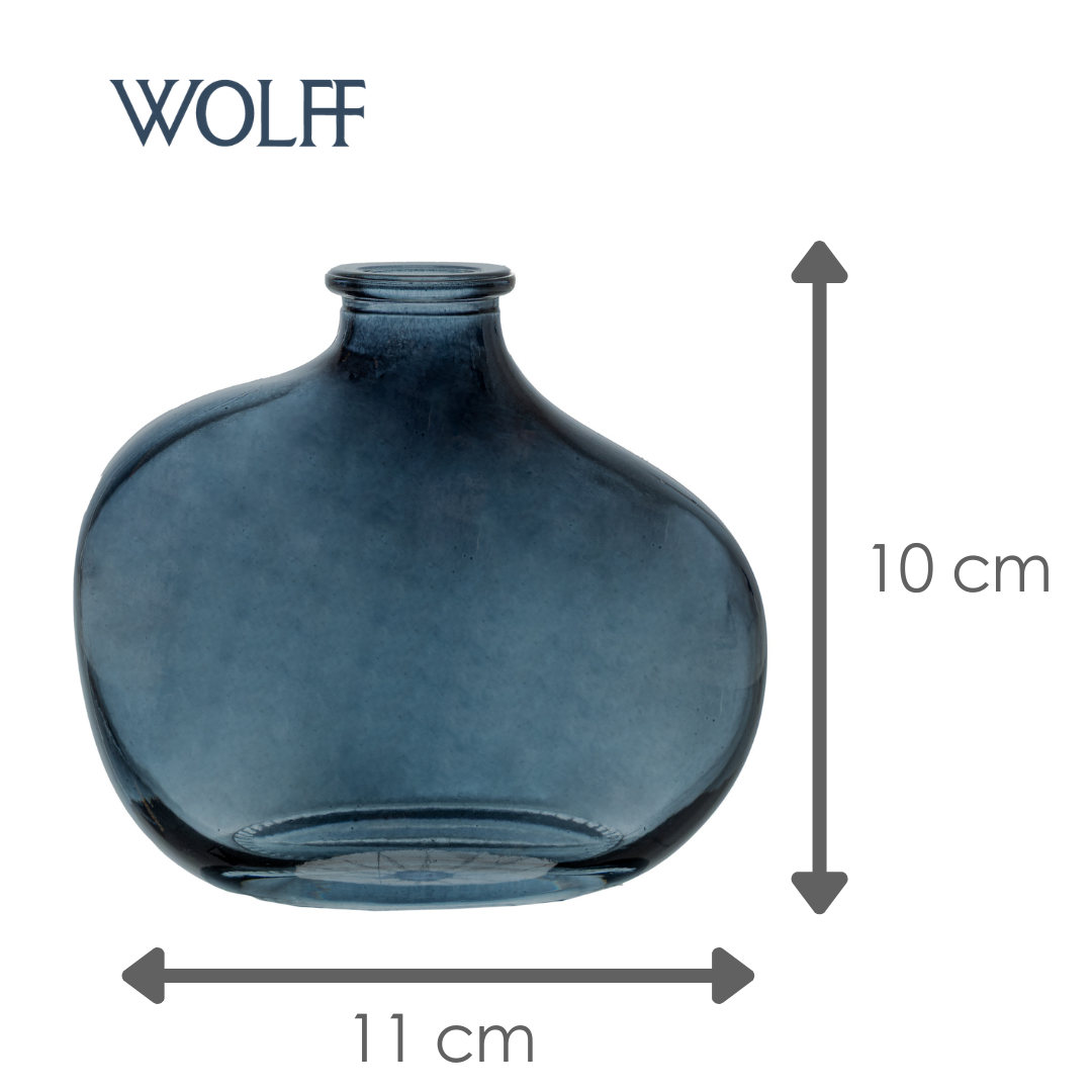 Vaso Organics 11cm x 10cm x 5,5cm Azul Vidro - Wolff