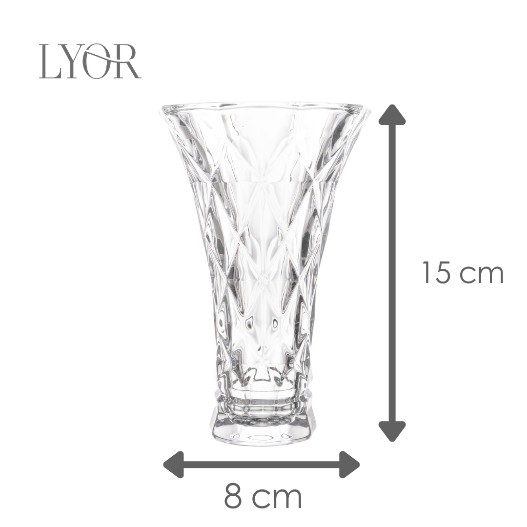 Vaso de Vidro Diamond 8cm x 15cm - Lyor