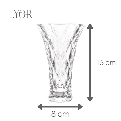 Vaso de Vidro Diamond 8cm x 15cm - Lyor