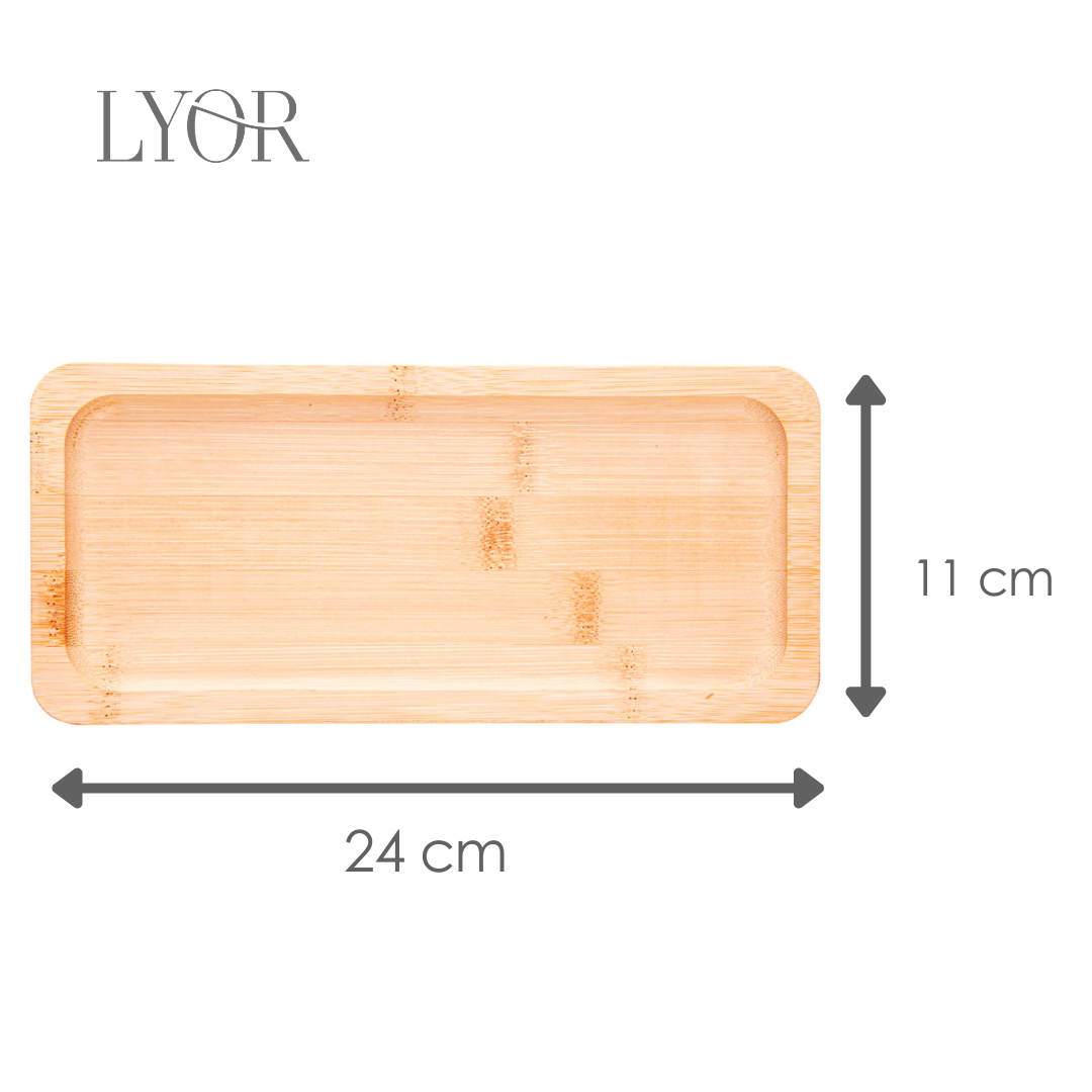 Bandeja Retangular Nature 24cm x 11cm x 1,5cm Bambu - Lyor