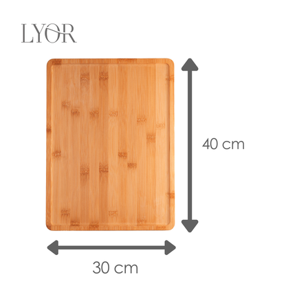 Bandeja Hire 40cm x 30cm x 1,5cm Natural Bambu - Lyor