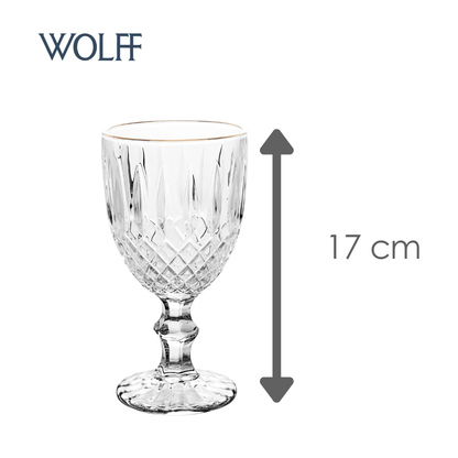 Taça Água Greek Fio de Ouro 320ml Vidro – Wolff