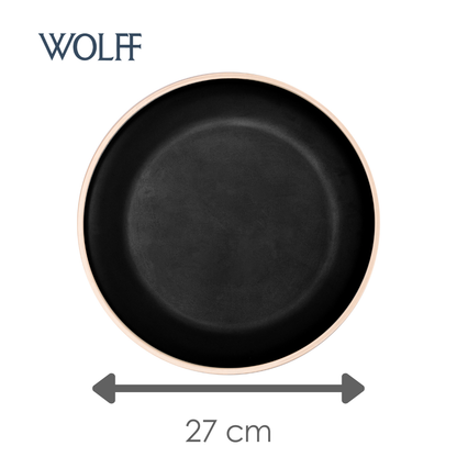 Prato Raso de Melamina Class Preto 27cm - Wolff