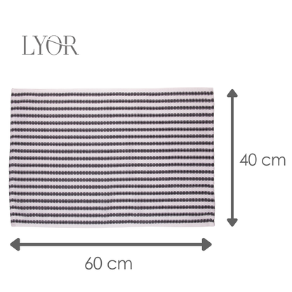 Conjunto 2 Panos de Prato  Verona 60cm x 40cm Cinza e Branco Algodão - Lyor