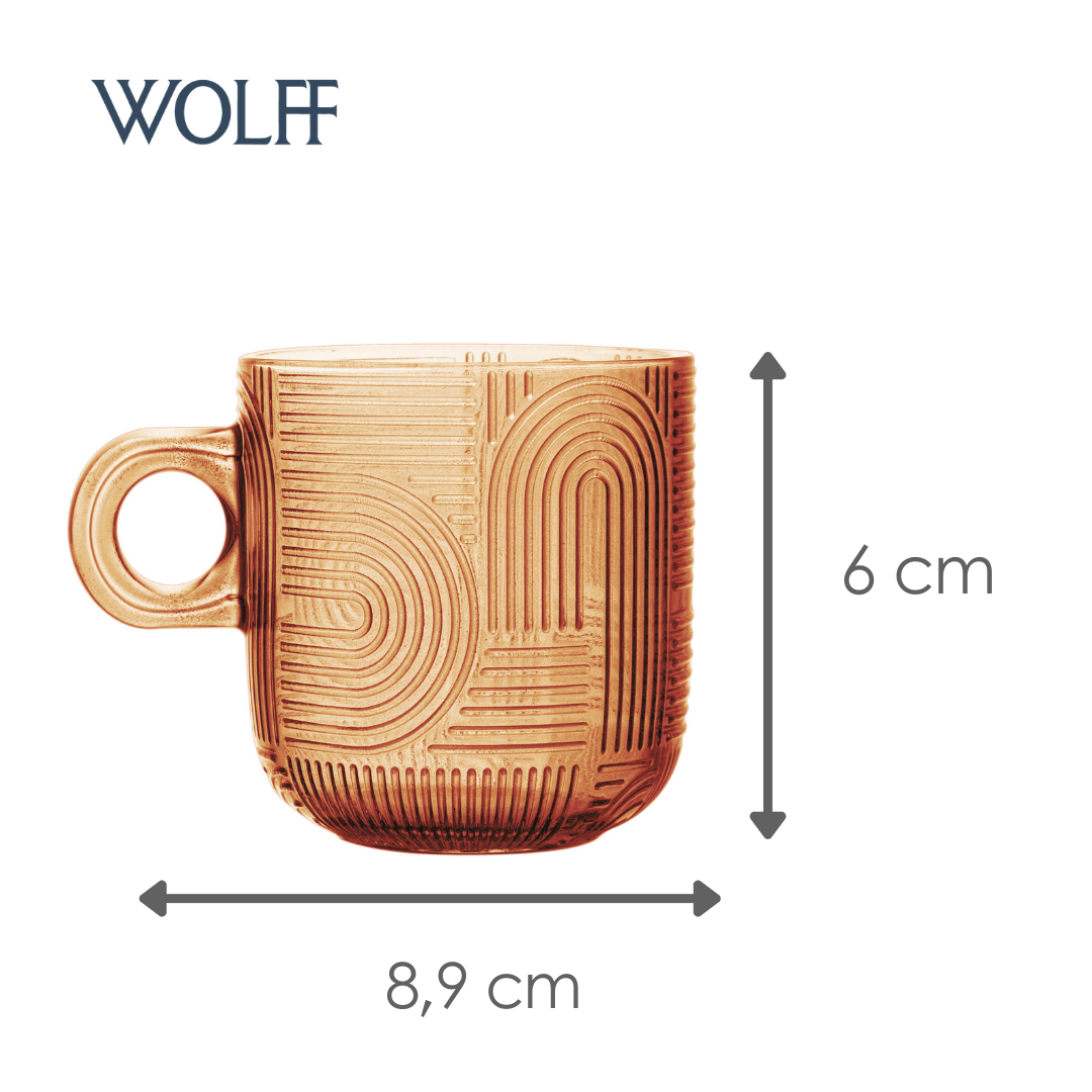 Conjunto 4 Xícaras de Vidro Frankfurt Colorido 100ml - Wolff