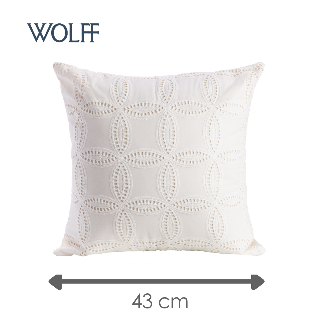 Capa para Almofada Aconchego 43cm x 43cm Branca Algodão Wolff