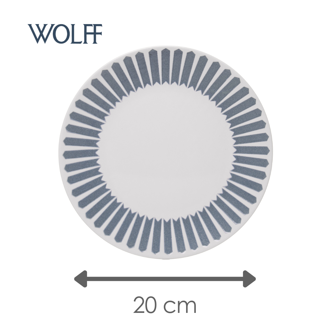 Prato para Sobremesa Mediterrâneo 20cm Azul Cerâmica - Wolff