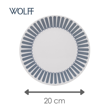 Prato para Sobremesa Mediterrâneo 20cm Azul Cerâmica - Wolff