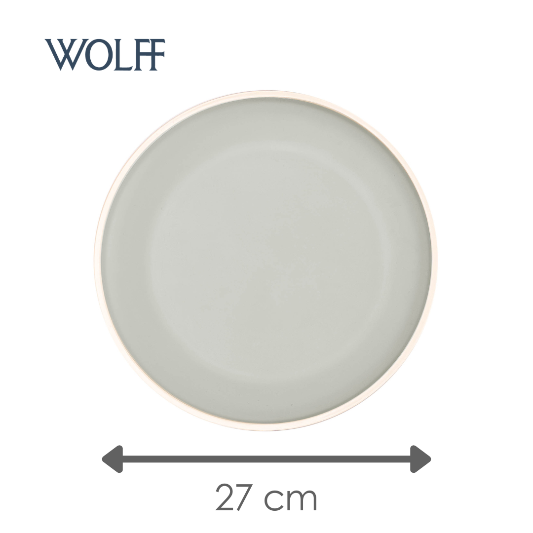 Prato Raso de Melamina Class Cinza 27cm - Wolff