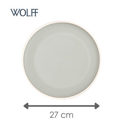 Prato Raso de Melamina Class Cinza 27cm - Wolff