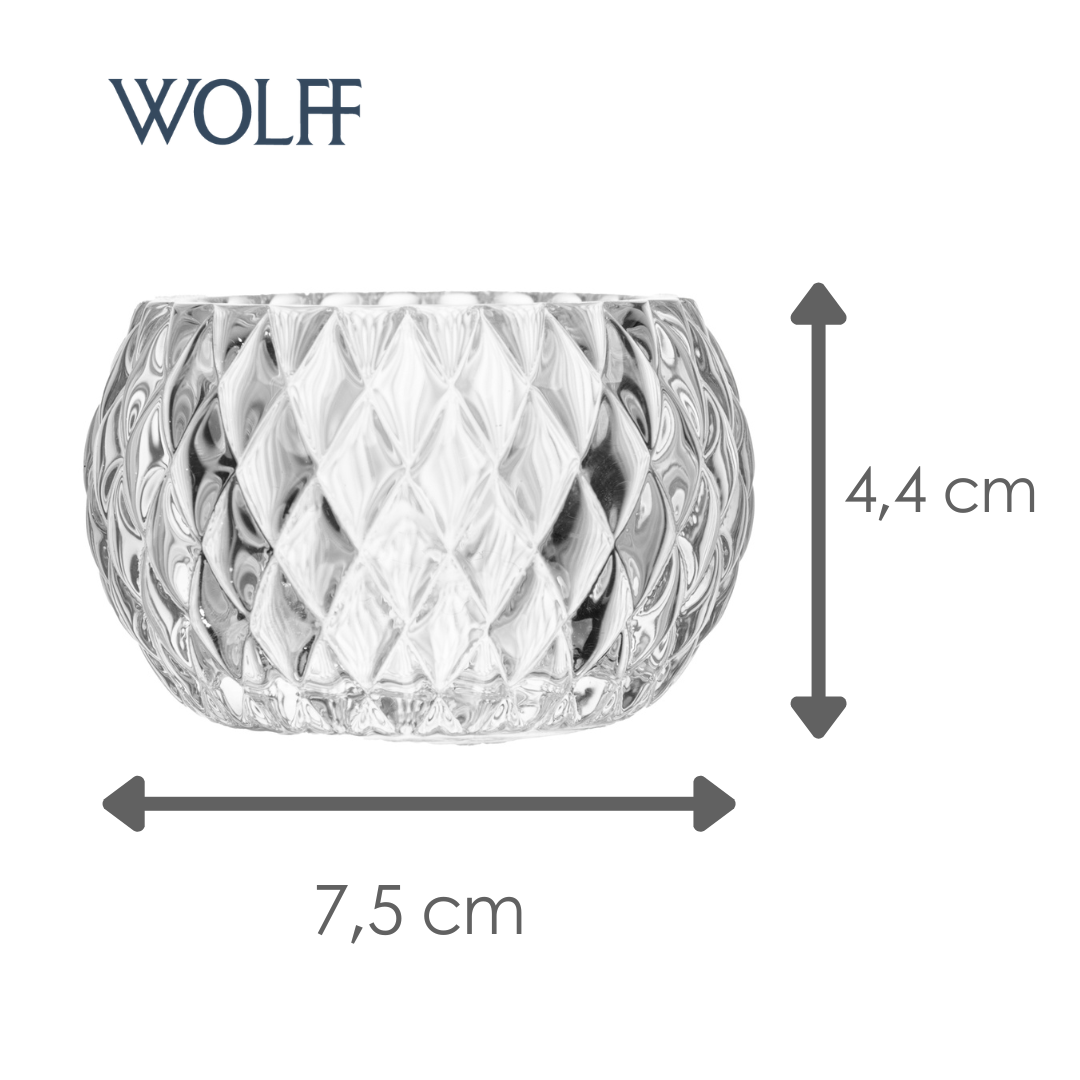 Conjunto 2 Porta Velas Spikes 7,5cm x 7,5cm x 4,5cm Vidro – Wolff