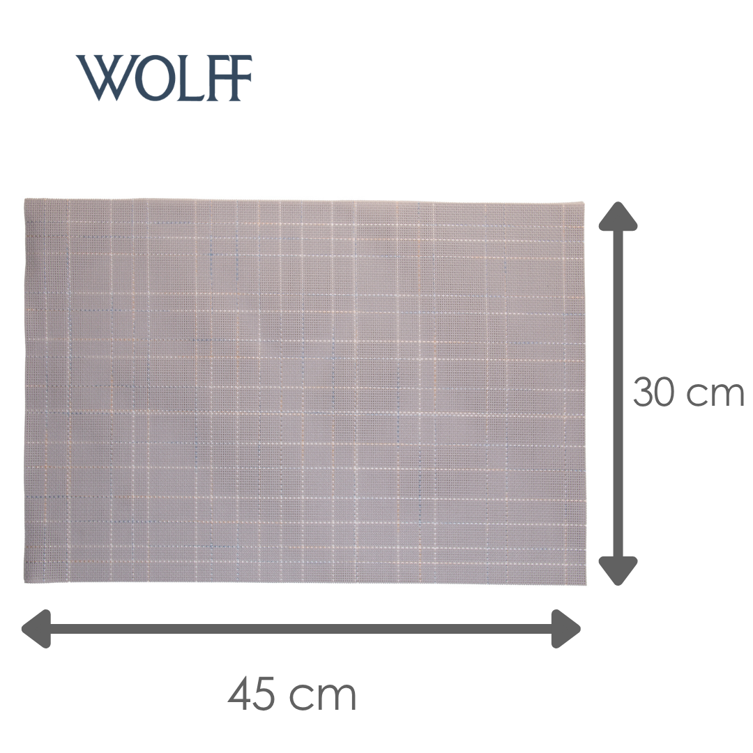 Lugar Americano Weave 30cm x 45cm Cinza PVC - Wolff