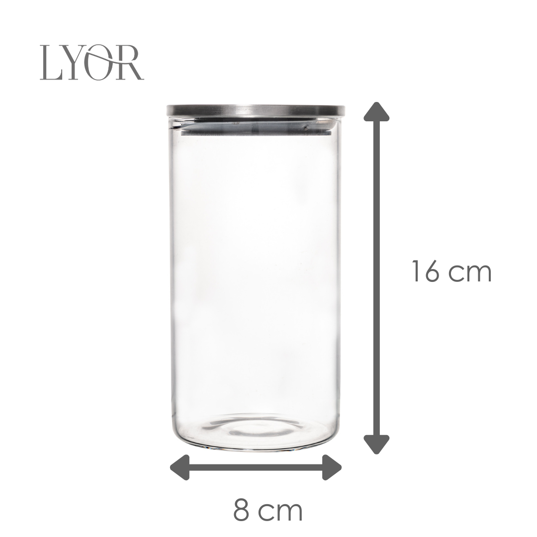 Pote Hermético de Vidro Borossilicato com Tampa em Metal 550ml - Lyor