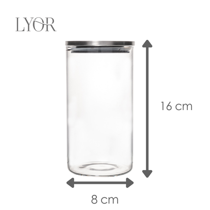 Pote Hermético de Vidro Borossilicato com Tampa em Metal 550ml - Lyor