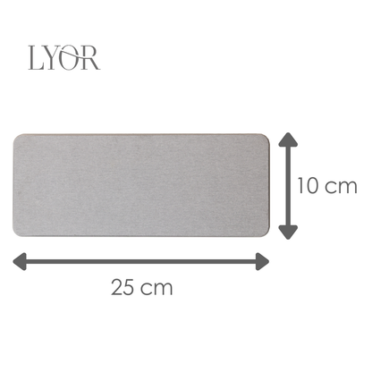 Bandeja Retangular Absorvente para Pia 25cm x 10cm Cinza Pedra Diatomita - Lyor