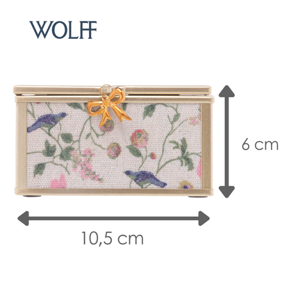 Porta-Jóias Blossom Garden 10cm x 11cm x 5,5cm Dourado Metal - Wolff