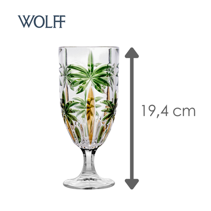 Taça Palm Tree Handpaint 450ml Cristal Ecológico - Wolff
