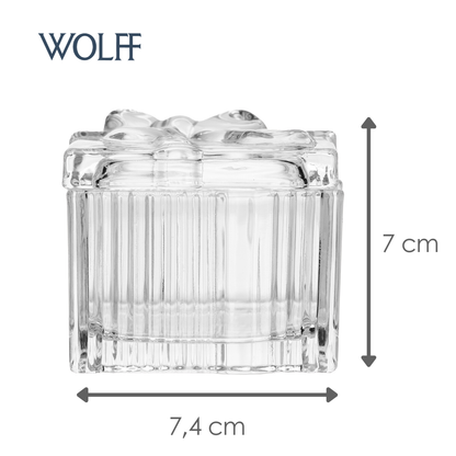 Potiche Caixa de Presente Laço de Fita 7,4cm x 7cm Cristal Ecológico - Wolff