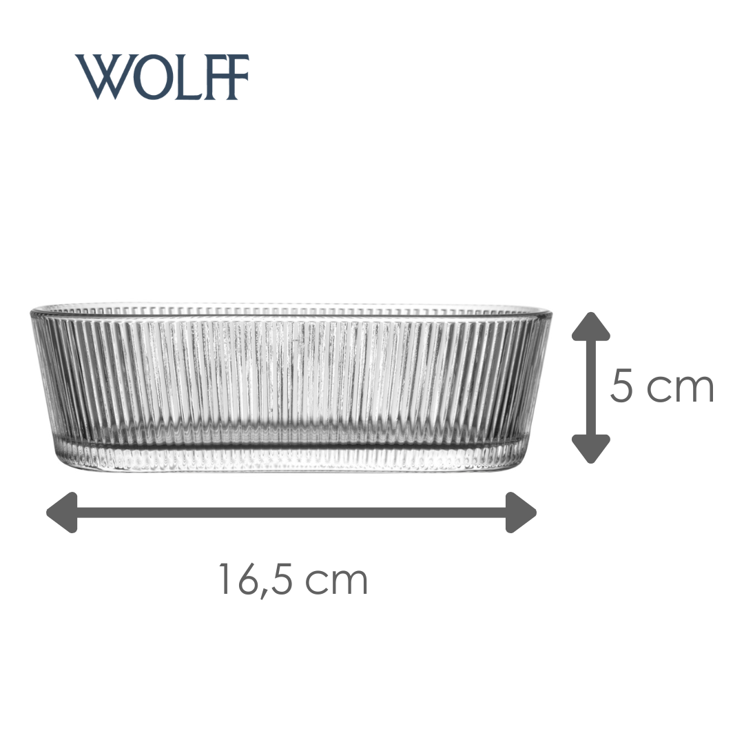 Petisqueira Oval Lines 16,5cm x 7,5cm x 5cm Cristal - Wolff