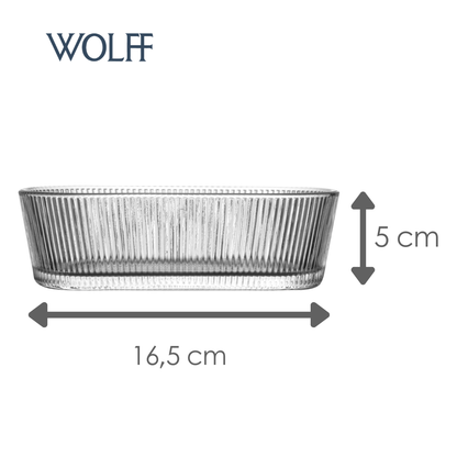 Petisqueira Oval Lines 16,5cm x 7,5cm x 5cm Cristal - Wolff