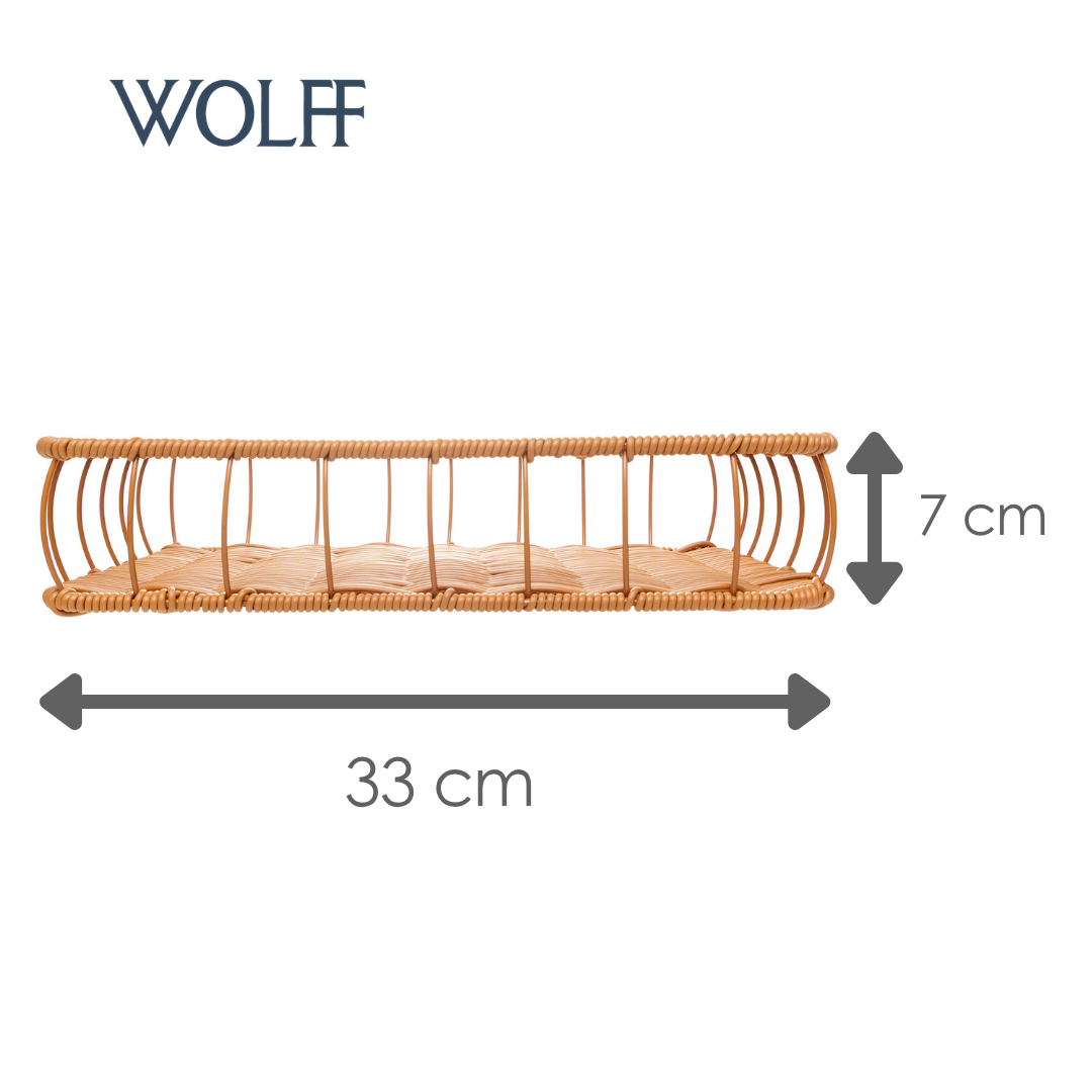Bandeja Retangular Olaria 33cm x 23cm x 7cm Natural Plástico - Wolff