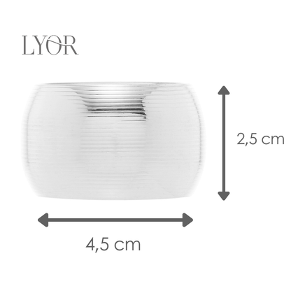 Conjunto 4 Anéis para Guardanapo de Aço Niquelado Circle Prata - Lyor