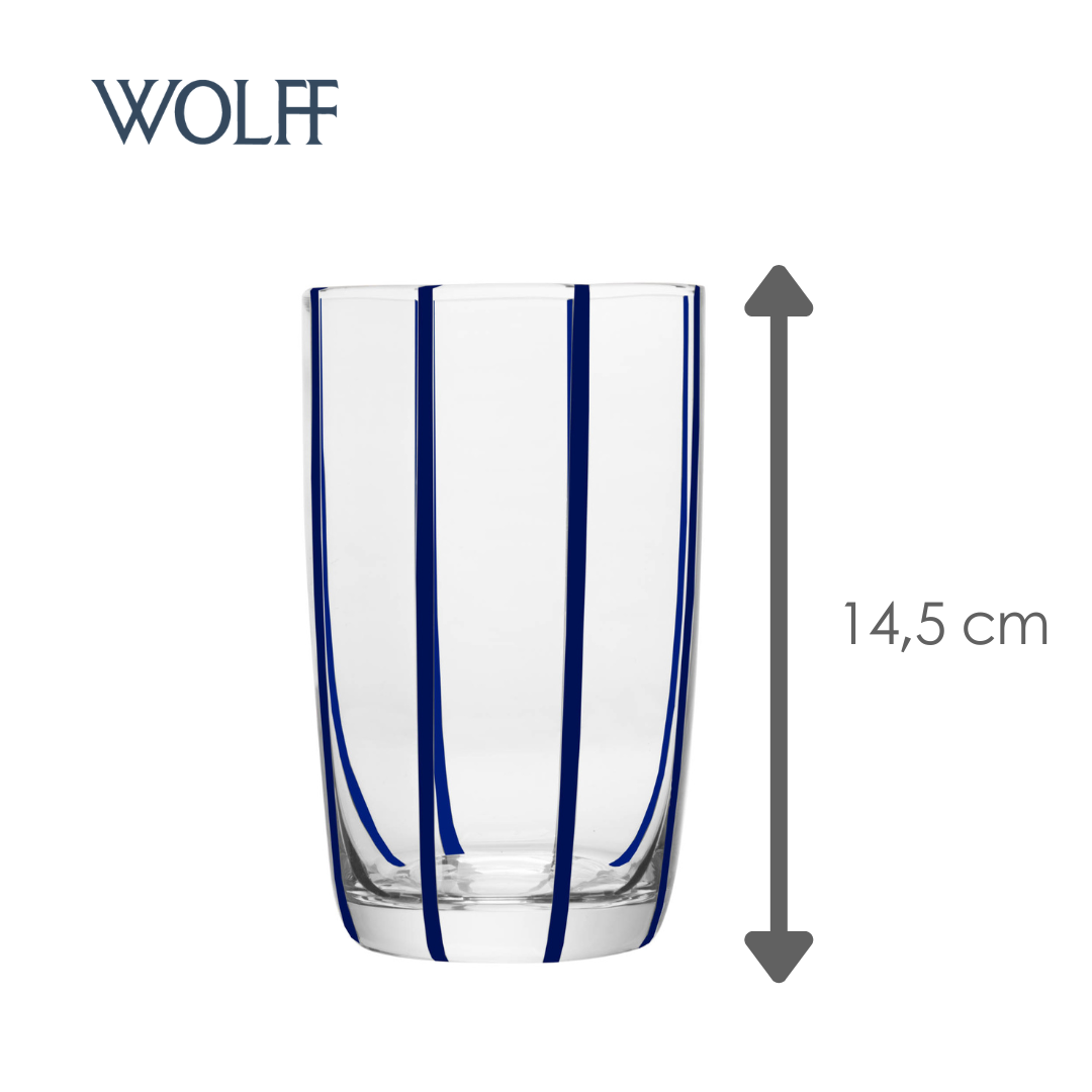 Conjunto 2 Copos Altos Azura 450ml Azul Vidro - Wolff