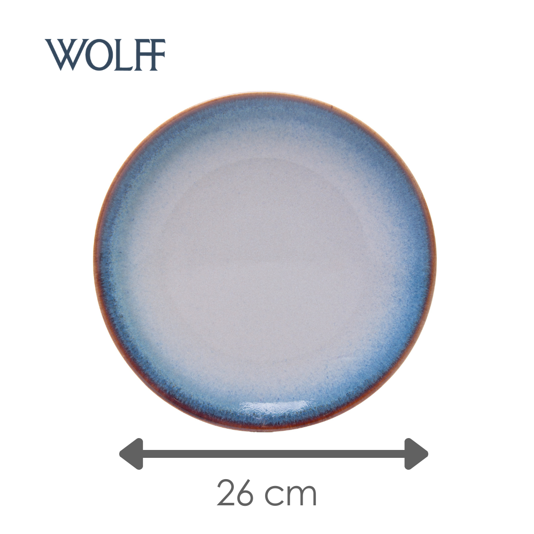 Prato Raso Amazônia 26cm Azul Cerâmica - Wolff