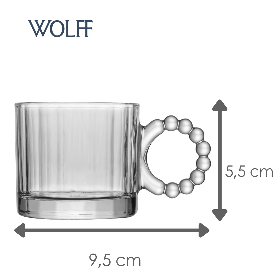 Conjunto 4 Xícaras Classic 100ml Cristal - Wolff