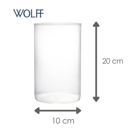 Vaso Vianne 20cm x 10cm Vidro Borossilicato - Wolff
