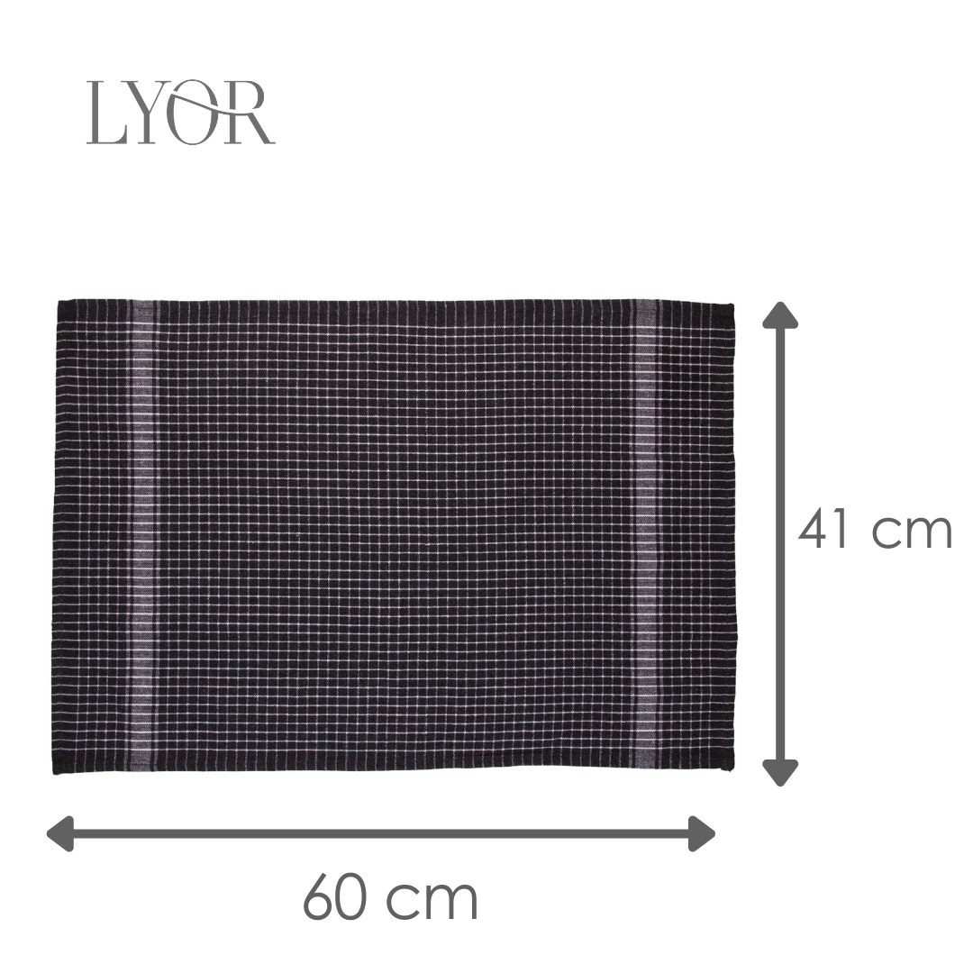 Conjunto 2 Panos de Prato Verona 60cm x 40cm Cinza Algodão - Lyor