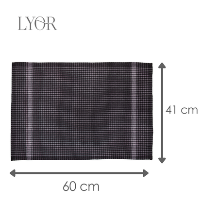 Conjunto 2 Panos de Prato Verona 60cm x 40cm Cinza Algodão - Lyor