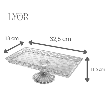 Travessa para Servir de Cristal com Pé Deli Diamond - Lyor