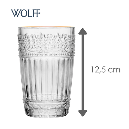 Conjunto 6 Copos Mauve Fio de Ouro 350ml Cristal Ecológico – Wolff